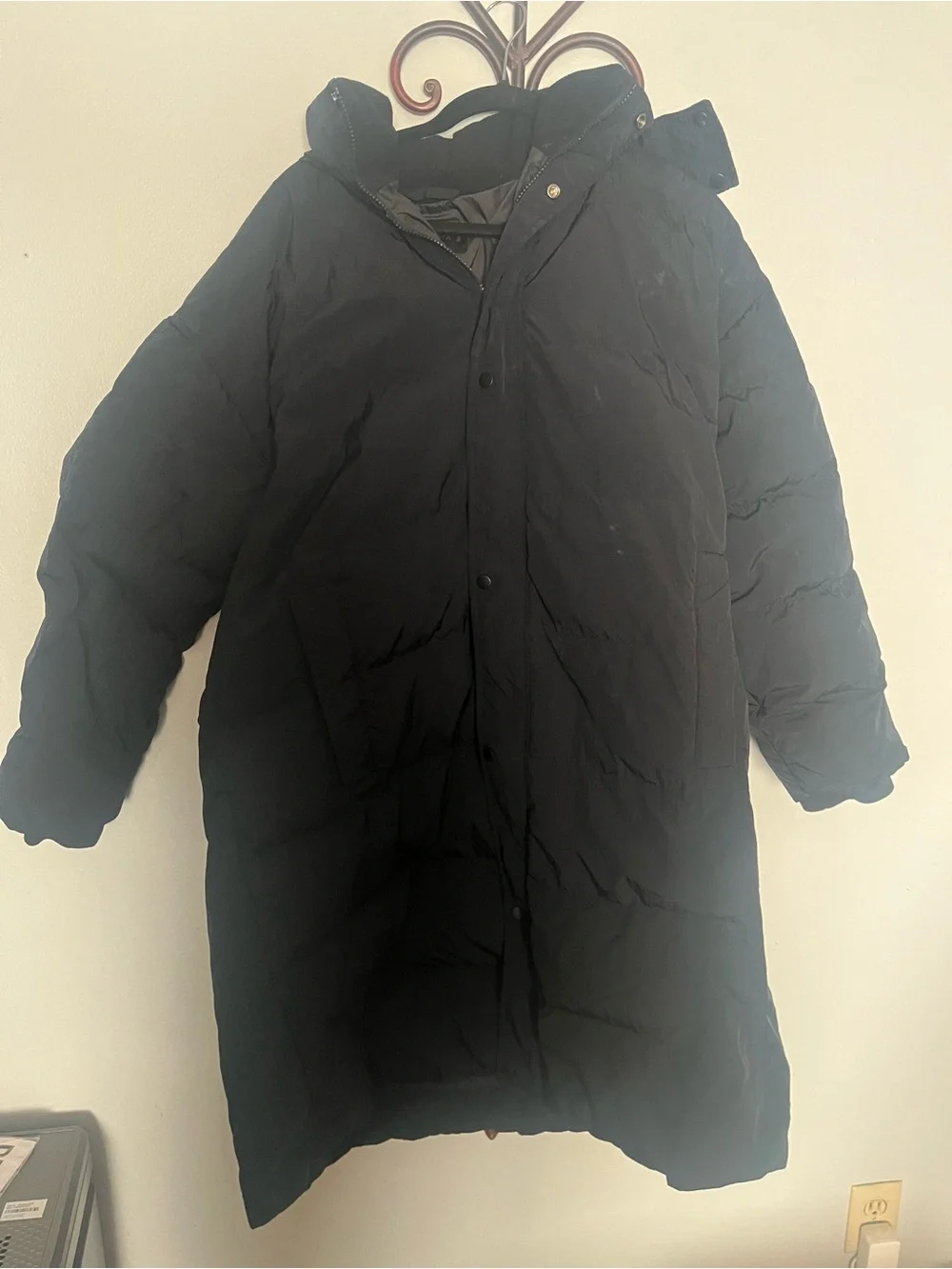 Jordan Black Quilted Puffer Coat with Hood